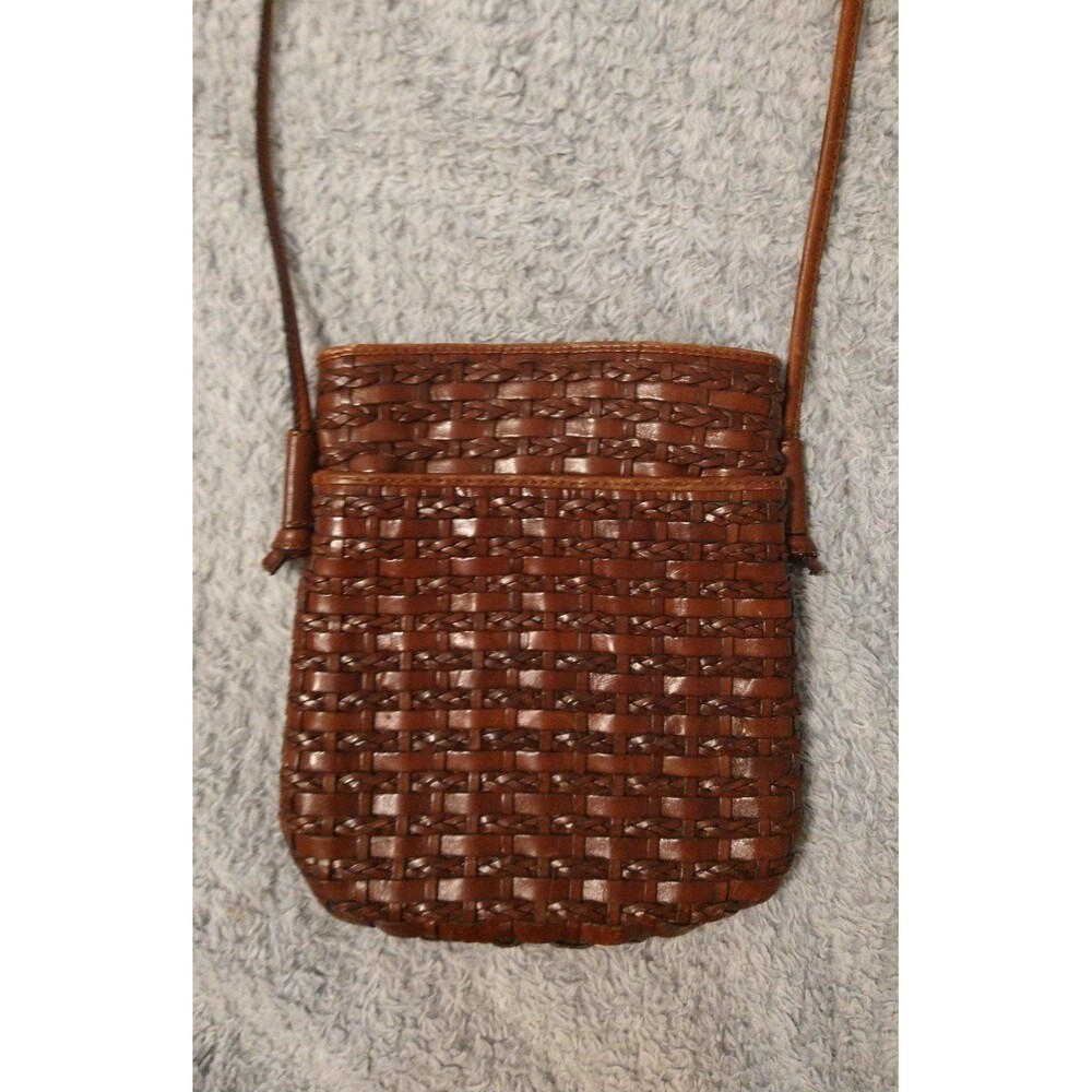 Woven Crossbody Bag in Brown - Classic Leather Look